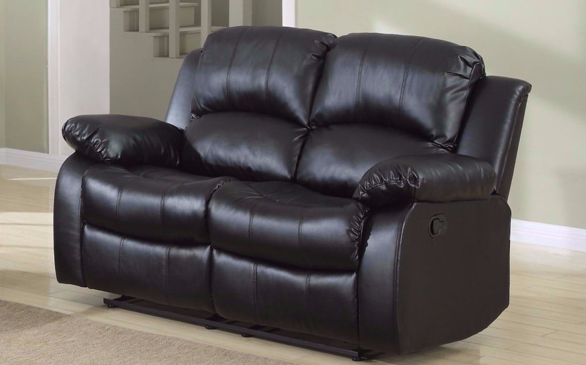 Classic 2 Seat Bonded Leather Double Recliner Loveseat