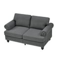thumbnail image 1 of Classic 2 Seaters Upholstered Sofa, 100% Polyester Couch Loveseat with Nailhead Trim and Storage for Living Room Office Apartment, 1 of 8