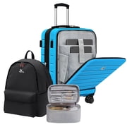 Classic 20 Inch Hardside Expandable Carry-On with TSA Lock Spinner Wheels & Front Pocket,Blue