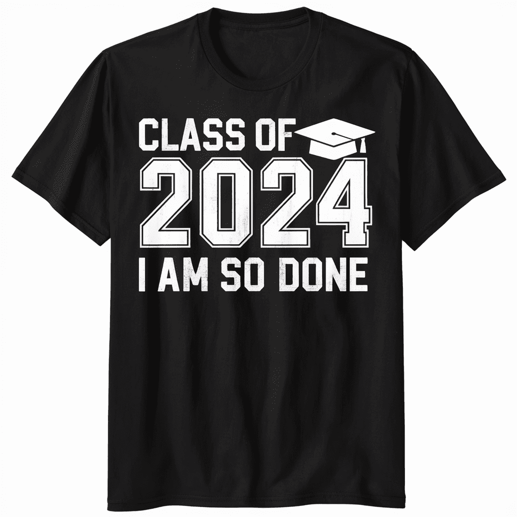 Classic 2024 Graduation Shirt Vintage Style Celebration Top