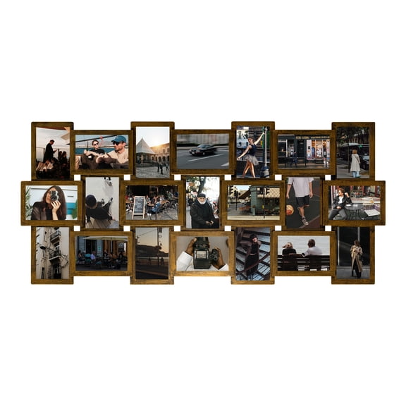 Classic 21 Openings Multiple Photo Frame Family Collage Picture Frames 6x4 Gold For Wall