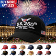 thumbnail image 1 of Classic 250th Anniversary Hat, Adjustable Patriotic Baseball Cap, Retro Washed Vintage Style, Celebrate America’s 250 Years of Spirit, Outdoor Heritage Tribute, 1 of 9