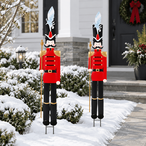 Classic 26ft Large Metal Nutcracker Outdoor Christmas Decoration