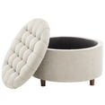 thumbnail image 1 of Classic 28-Inch Wide Button Tufted Round Storage Ottoman with Lift-Off Lid, 1 of 10