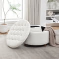 thumbnail image 1 of Classic 28-Inch Wide Button Tufted Round Storage Ottoman with Lift-Off Lid, 1 of 10