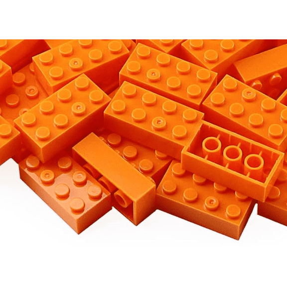 Classic 2x4 Bricks Orange 320 Pieces Parts Building Kits Creative Play Set Basic Blocks Toy Accessories Compatible with 3001 Major Brands (Orange)