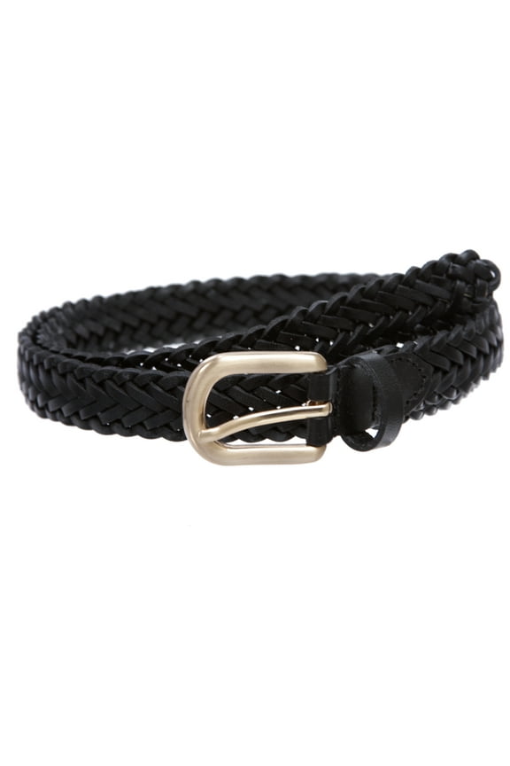 Classic 3/4" (20mm) Skinny Braided Woven Narrow Soft Cowhide Leather Belt