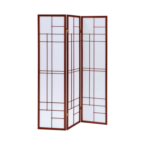 Classic 3 Panel Wooden Folding Screen in Brown