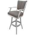 thumbnail image 1 of Classic Solid Wood Bar Stool 30" Seat - Mojave Gray Fabric - White Frame, 1 of 3