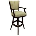 thumbnail image 1 of Classic Solid Wood Bar Stool 30" Seat - Ocean Beige Vinyl - Dark Wood, 1 of 1