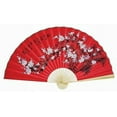"Classic 35"" Oriental Feng Shui Wall FanRed flowers"