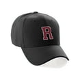 thumbnail image 1 of Classic 3D Raised Initial Letters A to Z Structured Baseball Hat Cap Adjustable, Black Hat White Red Letter R, 1 of 4