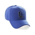 thumbnail image 1 of Classic 3D Raised Initial Letters A to Z Structured Baseball Hat Cap Adjustable, Blue Hat White Black Letter L, 1 of 4