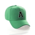 thumbnail image 1 of Classic 3D Raised Initial Letters A to Z Structured Baseball Hat Cap Adjustable, Green Hat White Black Letter A, 1 of 4