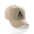 thumbnail image 1 of Classic 3D Raised Initial Letters A to Z Structured Baseball Hat Cap Adjustable, Khaki Hat White Black Letter A, 1 of 4