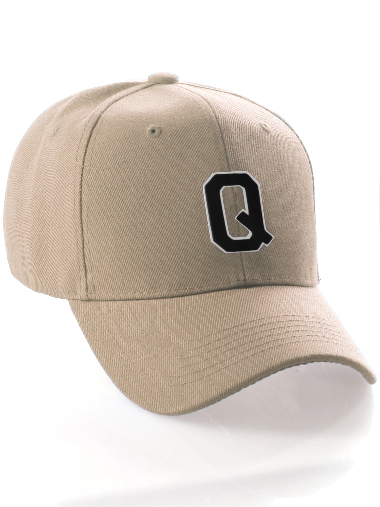Unisex City Khaki Embroidered 100% Polyester Adjustable Classic Baseball Cap Classic 3D Raised Initial Letters A to Z Structured Baseball  main image 3