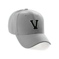 thumbnail image 1 of Classic 3D Raised Initial Letters A to Z Structured Baseball Hat Cap Adjustable, L Grey Hat White Black Letter V, 1 of 4