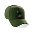 thumbnail image 1 of Classic 3D Raised Initial Letters A to Z Structured Baseball Hat Cap Adjustable, Olive Hat White Black Letter L, 1 of 4