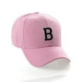 thumbnail image 1 of Classic 3D Raised Initial Letters A to Z Structured Baseball Hat Cap Adjustable, Pink Hat White Black Letter B, 1 of 4