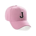 thumbnail image 1 of Classic 3D Raised Initial Letters A to Z Structured Baseball Hat Cap Adjustable, Pink Hat White Black Letter J, 1 of 4