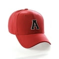 thumbnail image 1 of Classic 3D Raised Initial Letters A to Z Structured Baseball Hat Cap Adjustable, Red Hat White Black Letter A, 1 of 4