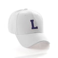 thumbnail image 1 of Classic 3D Raised Initial Letters A to Z Structured Baseball Hat Cap Adjustable, White Hat Red Blue Letter L, 1 of 4