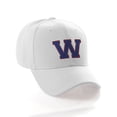 thumbnail image 1 of Classic 3D Raised Initial Letters A to Z Structured Baseball Hat Cap Adjustable, White Hat Red Blue Letter W, 1 of 4