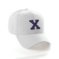 thumbnail image 1 of Classic 3D Raised Initial Letters A to Z Structured Baseball Hat Cap Adjustable, White Hat Red Blue Letter X, 1 of 4