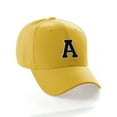 thumbnail image 1 of Classic 3D Raised Initial Letters A to Z Structured Baseball Hat Cap Adjustable, Yellow Hat White Black Letter A, 1 of 4
