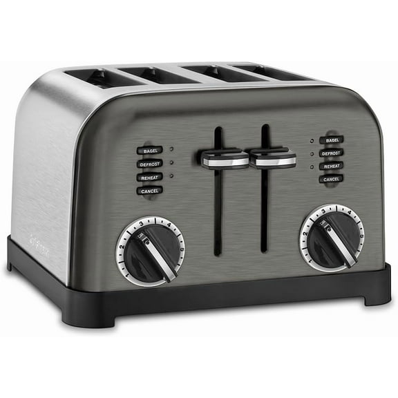Classic 4-Slice Toaster, Black/Stainless Steel