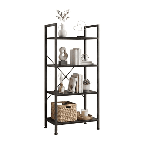 Classic 4-Tier Storage Organizer Shelving Unit, Elevated Display Stand for Home, Living Room and Office Organization