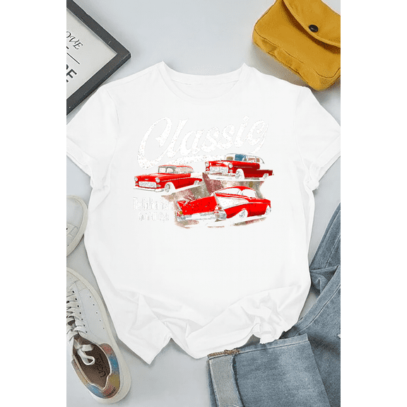 Classic 50s American Car Tri Five Vintage Graphic Unisex T-Shirt V10388 up to Size 5XL