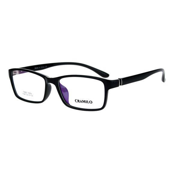 Classic 54mm Narrow Rectangular TR90 Plastic Optical Eyeglasses Frame Shiny Black