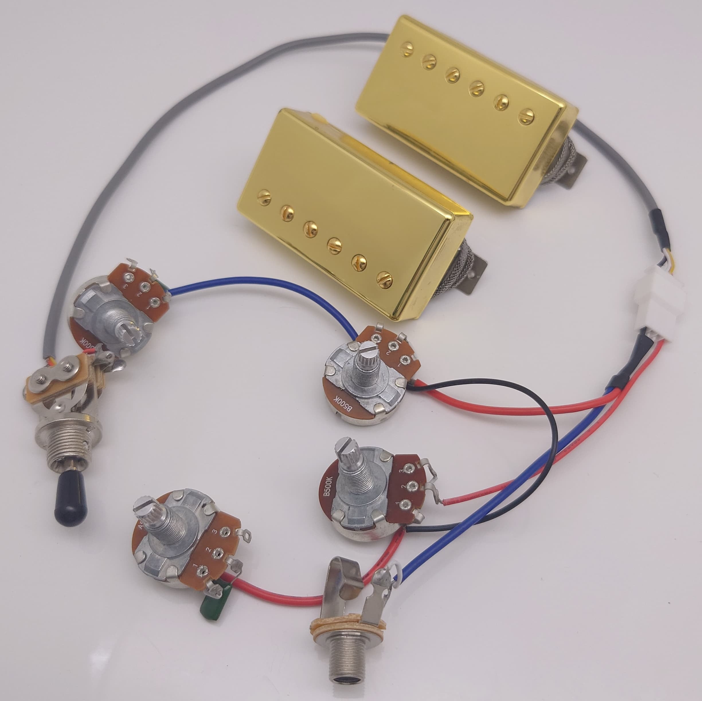 Classic 57 Guitar Humbucker Pickups Set, 2C with 2V2T Wiring Harness for Les Paul style Guitar