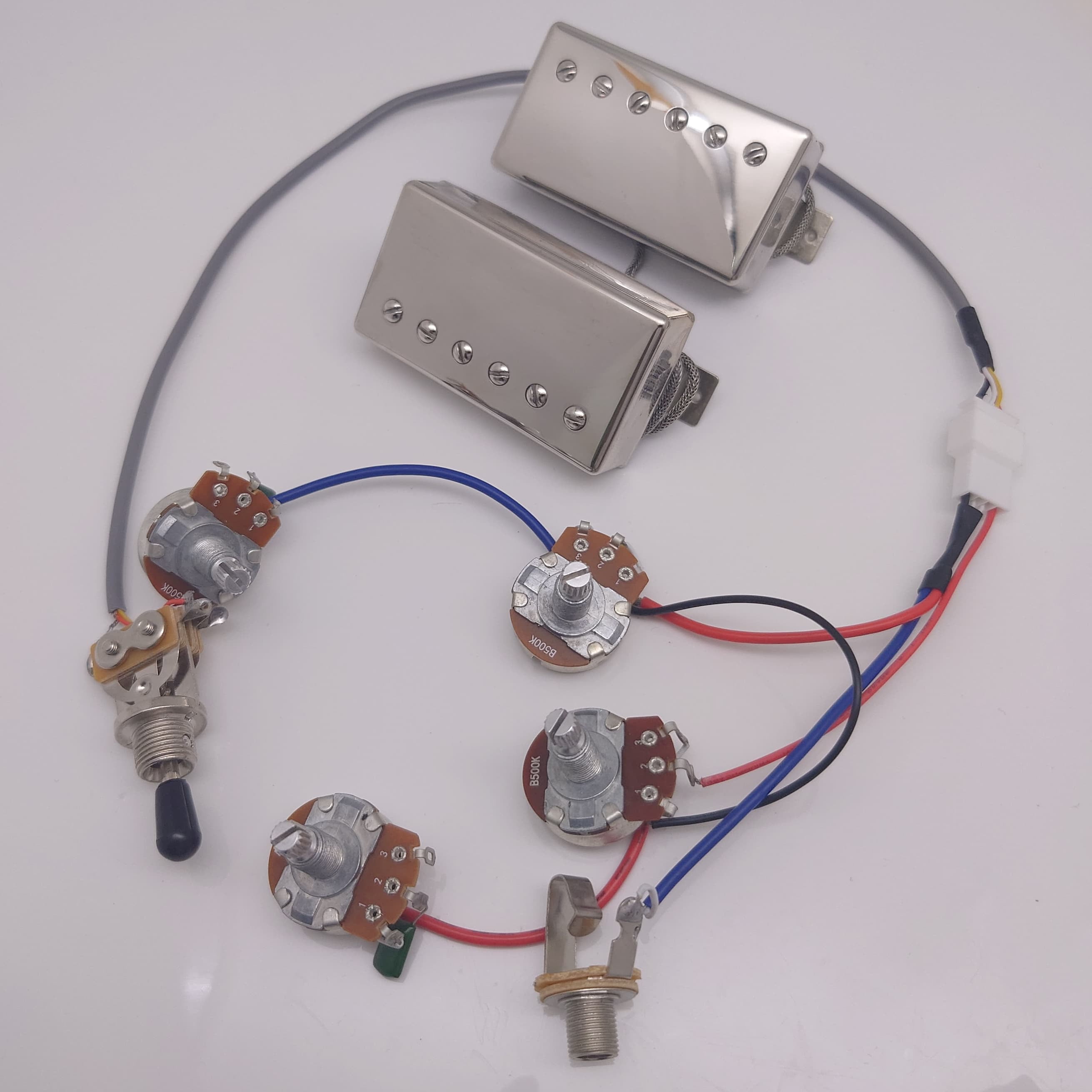 Classic 57 Guitar Humbucker Pickups Set, 2C with 2V2T Wiring Harness for Les Paul style Guitar
