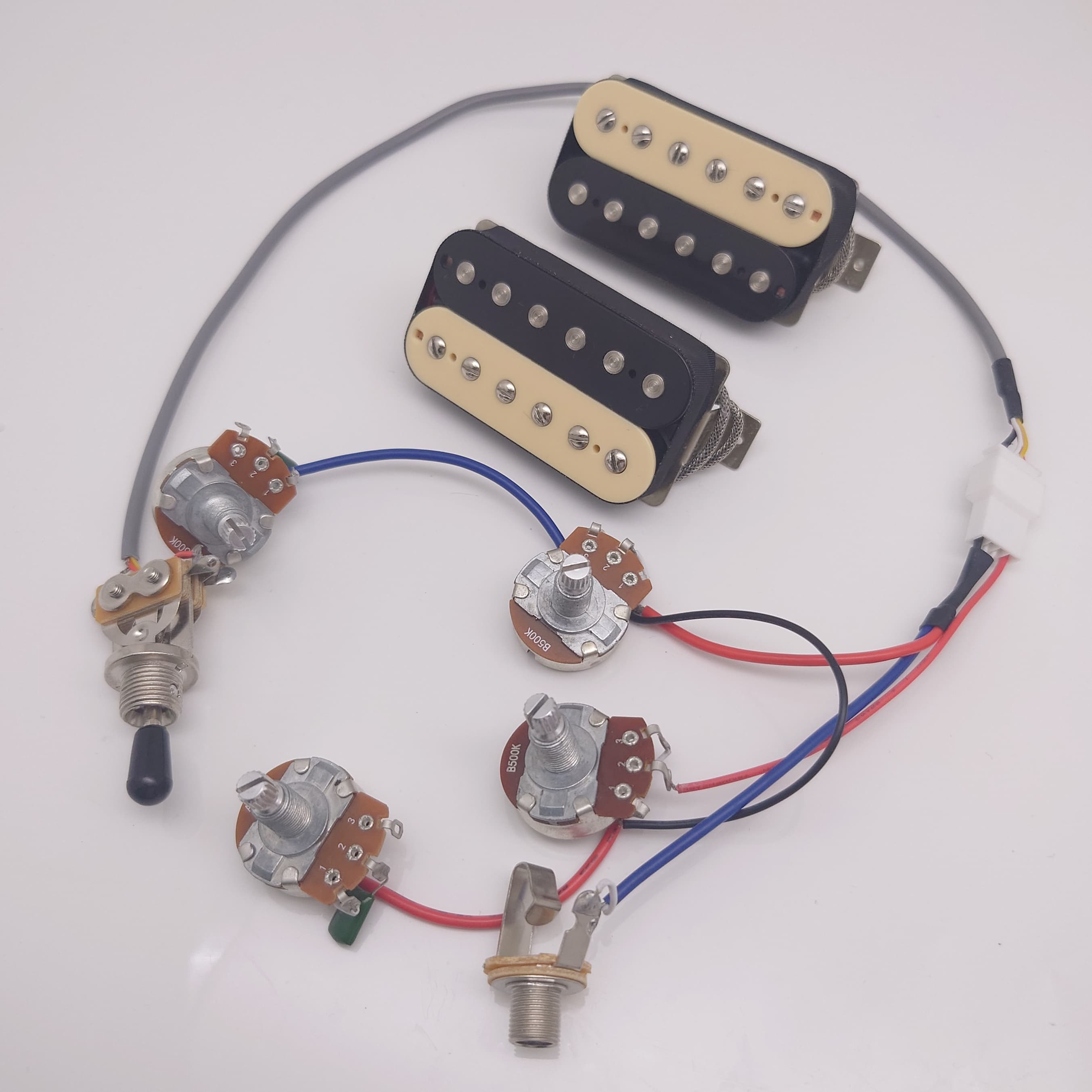 Classic 57 Guitar Humbucker Pickups Set, 2C with 2V2T Wiring Harness for Les Paul style Guitar