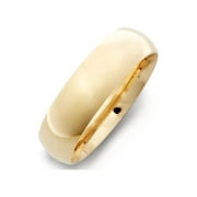 EVE'S ADDICTION Classic 6mm Gold Plated Wedding Band for Women and Men, Ring Sizes 5 to 12