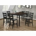 thumbnail image 1 of Classic 7PC Wooden Counter Dining Set, Butterfly Leaf Expandable Dining Table, Counter Height Chairs, Black/Brown, 1 of 2