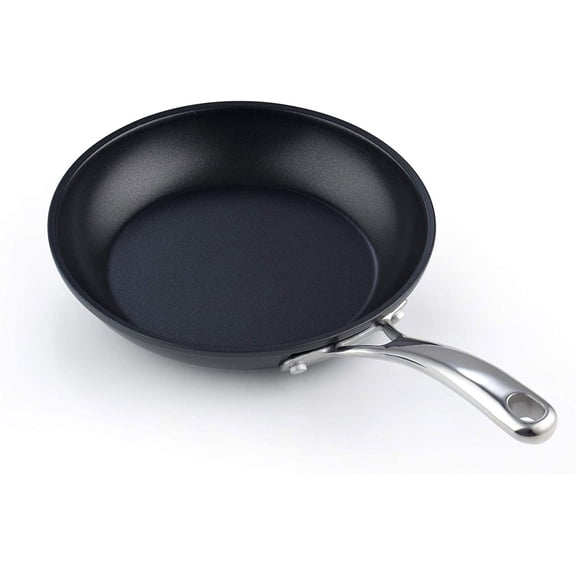 Classic 8 Inch Hard Anodized Nonstick Frying Pan, Ceramic Non Stick Skillet, Induction Cookware Egg Omelette Pan, Oven Safe, Black & Apricot
