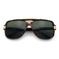 thumbnail image 1 of Classic 80s Rapper Mid Temple Flat Top Bridge Thick Plastic Racer Sunglasses Tortoise - Green, 1 of 8