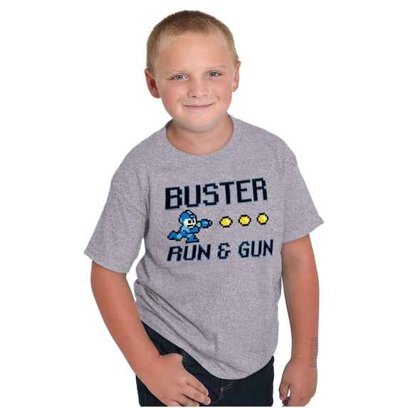 Classic 8bit Video Game Mega Man Crewneck T Shirts Boy Girl Teen Brisco Brands M