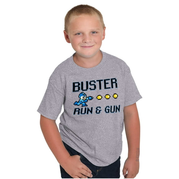 Classic 8bit Video Game Mega Man Crewneck T Shirts Boy Girl Teen Brisco Brands S