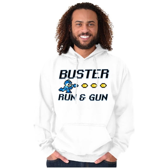 Classic 8bit Video Game Mega Man Unisex Plus Size Hoodie Brisco Brands 2X