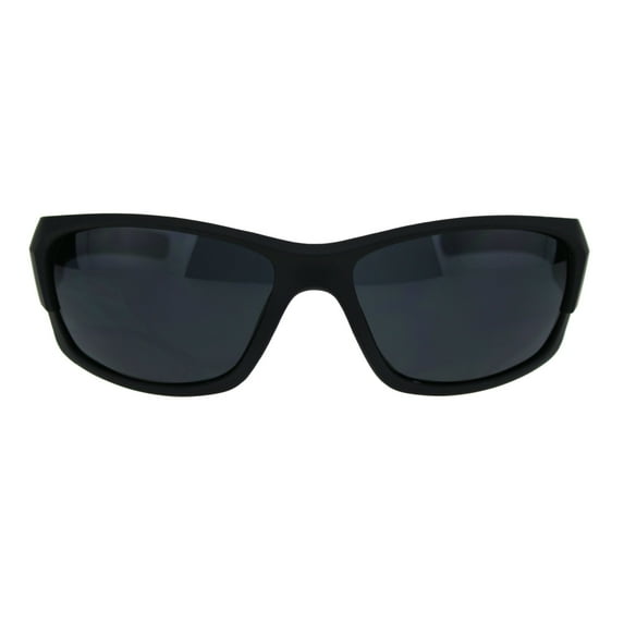 Classic 90s All Black Sport Warparound Biker Gangster Sunglasses Matte Black