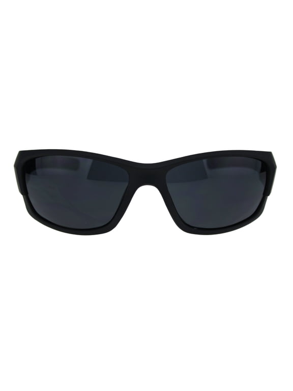 Classic 90s All Black Sport Warparound Biker Gangster Sunglasses Matte Black