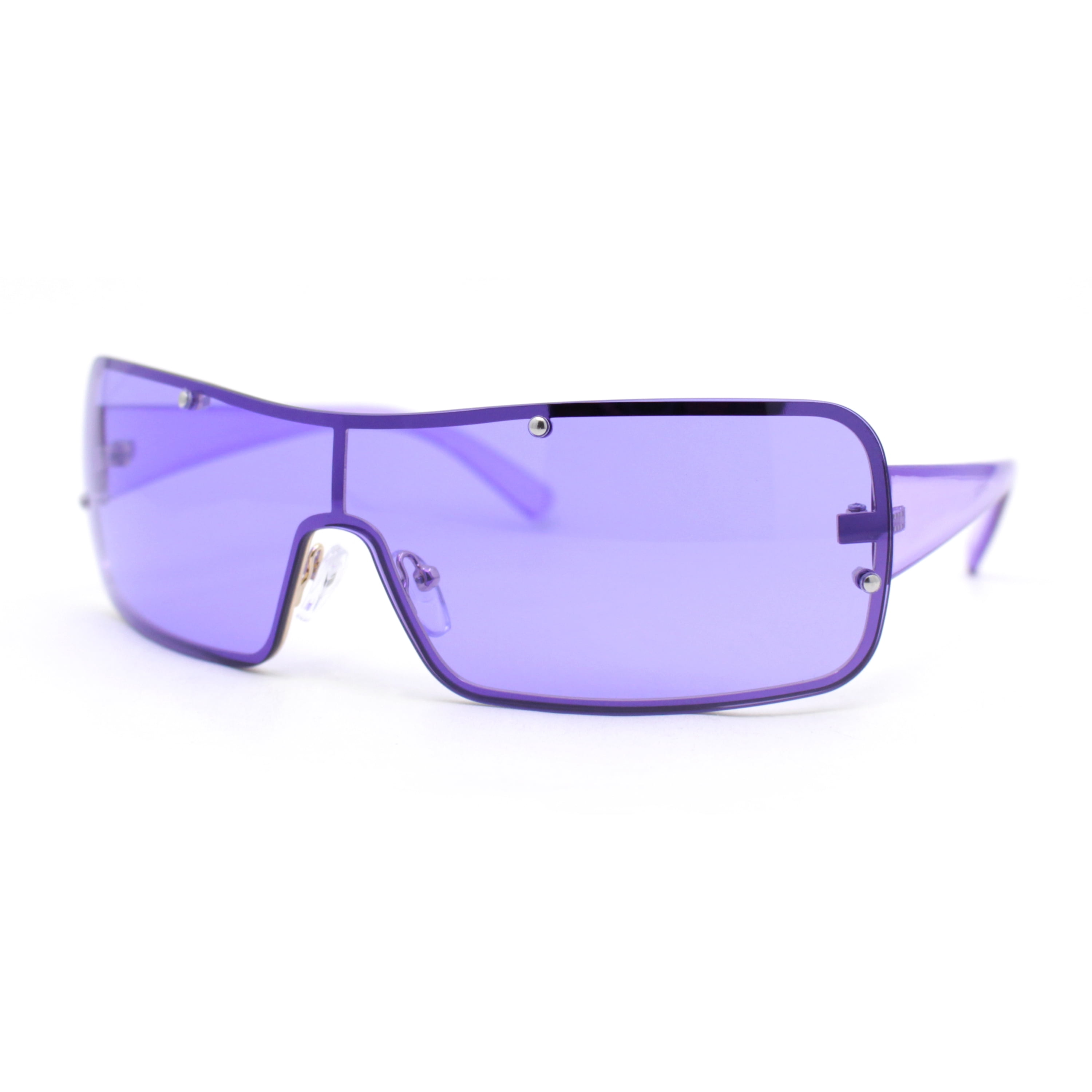 Purple Rimless Shield Sunglasses . Star main image 2