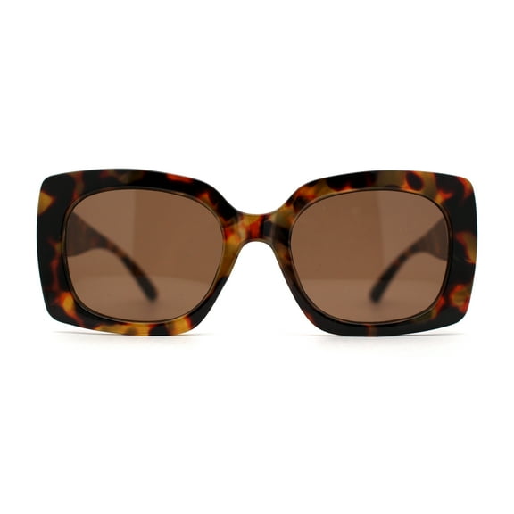 Classic 90s Designer Womens Mod Thick Plastic Butterfly Sunglasses Tortoise Brown