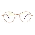 thumbnail image 1 of Classic 90s Metal Rim Round 100% Blue Light Flitering Computer Glasses Gold, 1 of 4