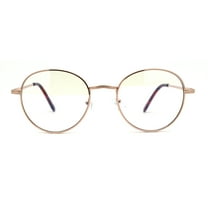 Classic 90s Metal Rim Round 100% Blue Light Flitering Computer Glasses Gold