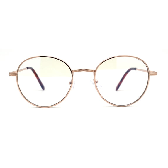 Classic 90s Metal Rim Round 100% Blue Light Flitering Computer Glasses Gold